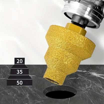 Diamond Brazing Cone Reamer Drill Bit Set- Aluminum Alloy, Multi-Layer For Ceramic Tile, Marble, Concrete- 20mm, 35mm, 50mm Sizes With M10 Thread- For Professionals & DIY Enthusiasts- Ideal For Ti