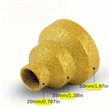 Diamond Brazing Cone Reamer Drill Bit Set- Aluminum Alloy, Multi-Layer For Ceramic Tile, Marble, Concrete- 20mm, 35mm, 50mm Sizes With M10 Thread- For Professionals & DIY Enthusiasts- Ideal For Ti