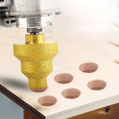 Diamond Brazing Cone Reamer Drill Bit Set- Aluminum Alloy, Multi-Layer For Ceramic Tile, Marble, Concrete- 20mm, 35mm, 50mm Sizes With M10 Thread- For Professionals & DIY Enthusiasts- Ideal For Ti