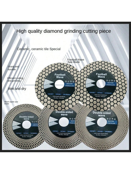 Diamond Saw Blades, Net Wave Saw Blades/ Football Wave Saw Blades, Grinding And Cutting Discs, Suitable For: Vitrified Tiles/ Ceramics/ Tiles, Grinding And Cutting, Models: 105/115/125mm, Applicabl