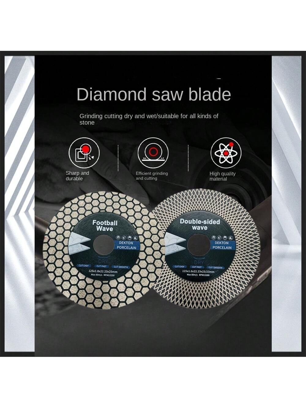 Diamond Saw Blades, Net Wave Saw Blades/ Football Wave Saw Blades, Grinding And Cutting Discs, Suitable For: Vitrified Tiles/ Ceramics/ Tiles, Grinding And Cutting, Models: 105/115/125mm, Applicabl