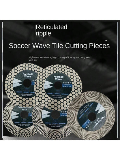 Diamond Saw Blades, Net Wave Saw Blades/ Football Wave Saw Blades, Grinding And Cutting Discs, Suitable For: Vitrified Tiles/ Ceramics/ Tiles, Grinding And Cutting, Models: 105/115/125mm, Applicabl