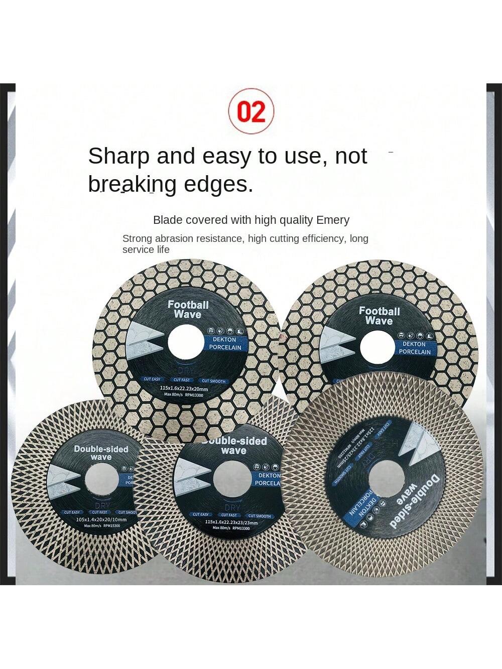 Diamond Saw Blades, Net Wave Saw Blades/ Football Wave Saw Blades, Grinding And Cutting Discs, Suitable For: Vitrified Tiles/ Ceramics/ Tiles, Grinding And Cutting, Models: 105/115/125mm, Applicabl