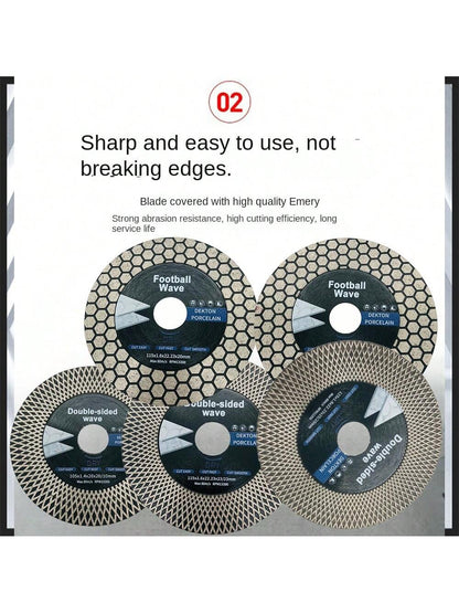 Diamond Saw Blades, Net Wave Saw Blades/ Football Wave Saw Blades, Grinding And Cutting Discs, Suitable For: Vitrified Tiles/ Ceramics/ Tiles, Grinding And Cutting, Models: 105/115/125mm, Applicabl