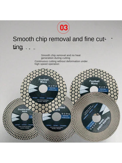 Diamond Saw Blades, Net Wave Saw Blades/ Football Wave Saw Blades, Grinding And Cutting Discs, Suitable For: Vitrified Tiles/ Ceramics/ Tiles, Grinding And Cutting, Models: 105/115/125mm, Applicabl