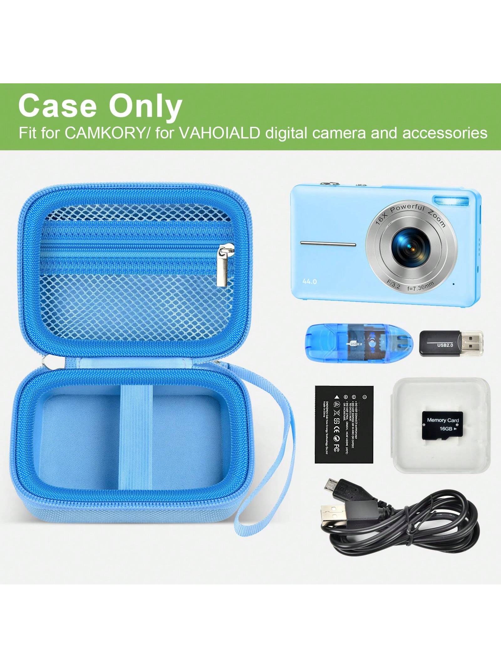 Digital Camera Case Compatible With VAHOIALD FHD 1080P/ For CAMKORY Digital Point And Shoot/For K-ODAK PIXPRO FZ45-BK 16MP Vlogging/For IWEUKJLO/For Nsoela, Holder For SD Card More- (Box Only)
