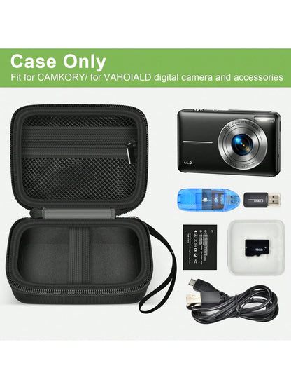 Digital Camera Case Compatible With VAHOIALD FHD 1080P/ For CAMKORY Digital Point And Shoot/For K-ODAK PIXPRO FZ45-BK 16MP Vlogging/For IWEUKJLO/For Nsoela, Holder For SD Card More- (Box Only)