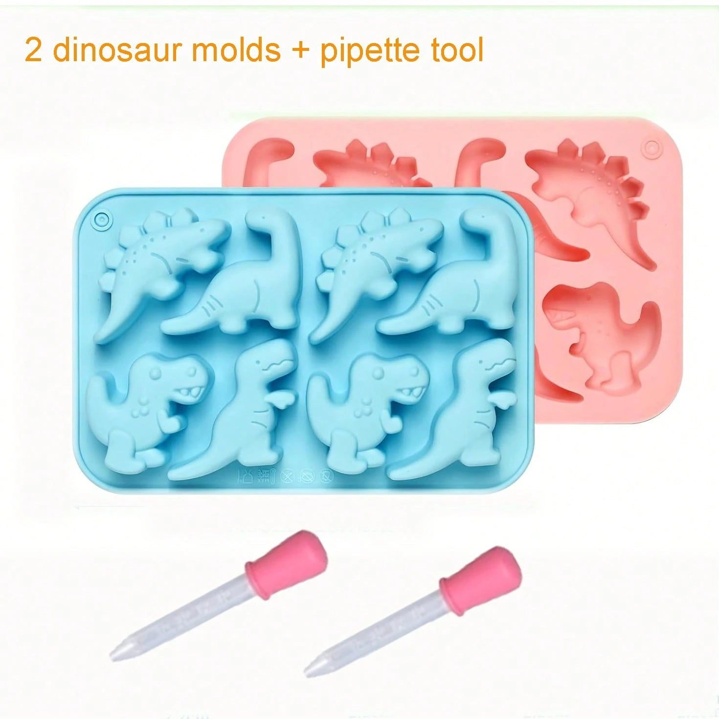 Dinosaur Silicone Mold With Dropper Tool, Suitable For Making Dinosaur Figures On Beach, Home Decor Dinosaur Figurines, Soap Making, Ideal For DIY Creation, Craft And Art Projects