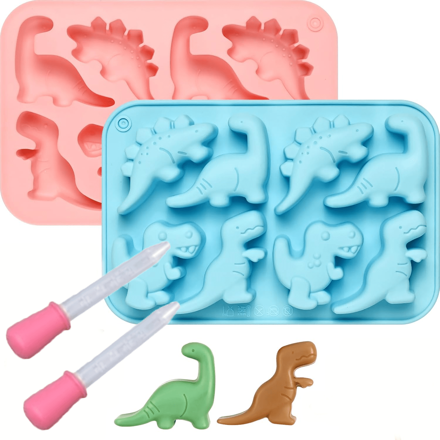 Dinosaur Silicone Mold With Dropper Tool, Suitable For Making Dinosaur Figures On Beach, Home Decor Dinosaur Figurines, Soap Making, Ideal For DIY Creation, Craft And Art Projects