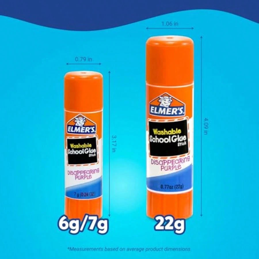 Disappearing Purple School Glue Sticks, Washable, 7 Grams, 30 Count- Posters, Back To School, Bulk Pack For Classrooms, #1 Teacher Brand