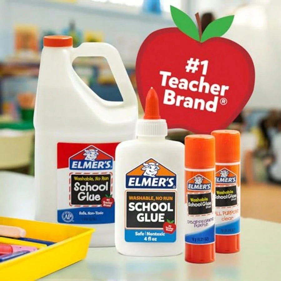 Disappearing Purple School Glue Sticks, Washable, 7 Grams, 30 Count- Posters, Back To School, Bulk Pack For Classrooms, #1 Teacher Brand