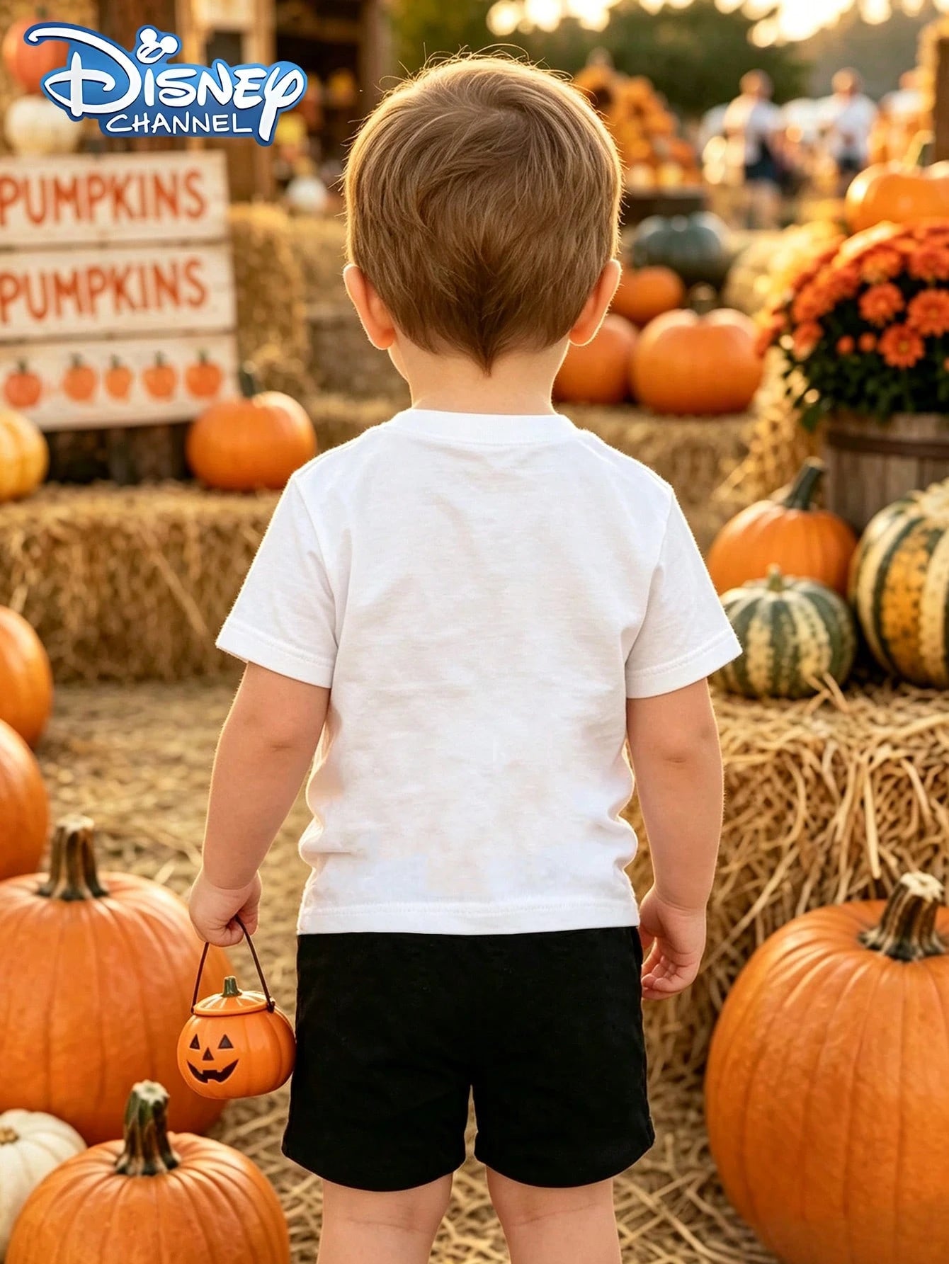 Disney Toddler Boys 2Pcs Summer Outfit, Halloween Toy Story Full Character Pumpkin Ghost Graphic Tee & Matching Woody Printed Holiday Play Shorts