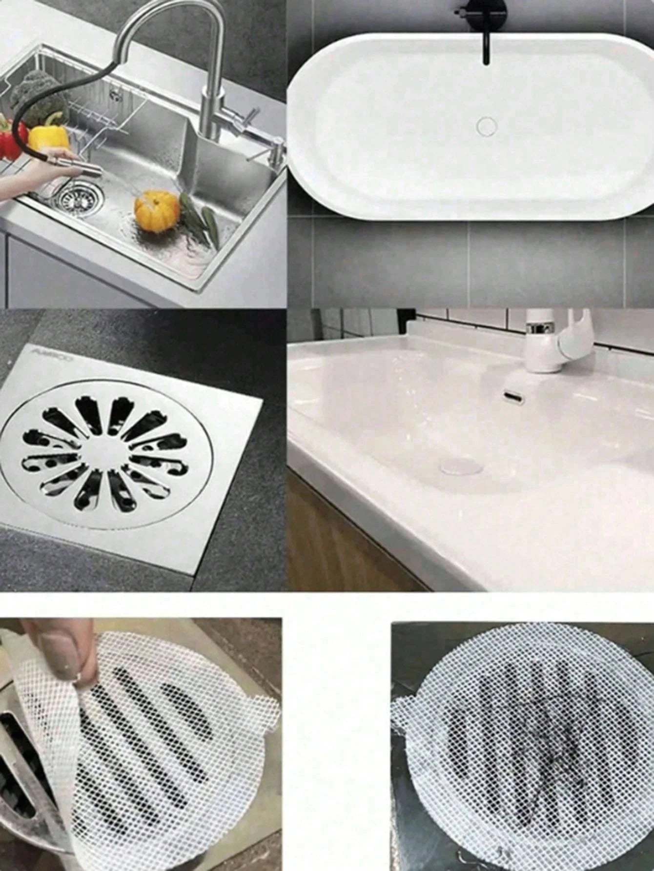 Disposable Shower Drain Hair Catcher Sticker, Waterproof Strong Adhesive, Universal Drain Filter Sticker With Pull Tab, Anti-Clogging Hair Collector, Suitable For Bathroom, Bathtub, Laundry Room Drain