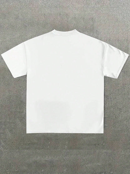 Double Lips Graphic Printed Cotton T-Shirt Edgy Tee,Casual Soft Short-Sleeved 100% Cotton 220g T-Shirt