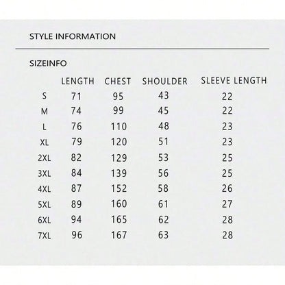 Double Sided Printing (220 Pure Cotton T-Shirt) 'GRNONME' Letters And Sci-Fi Patterns Double Sided Printing Men's Summer Round Neck Short Sleeved Ca
