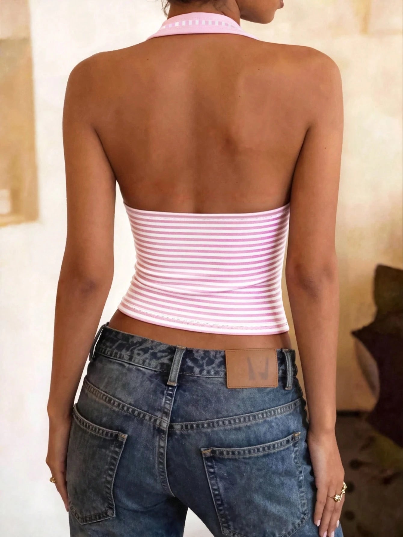 DrmWander Plus Size Women Black White Polka Dot Print Halter Neck Square Neck Fitted Stretch Cropped Tank Top Summer Lightweight Daily Going Out Casual Cami Top