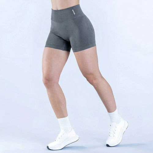 DYFINE Women's Seamless Elastic Butt Lifting Shaping Yoga Fitness Gym Running Sports Shorts