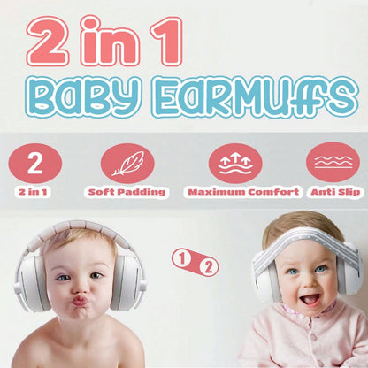 Ear Defenders For Baby Earmuffs For Hearing Protection Noise-Canceling Ear Protection For Babies 0-48 Months Adjustable Airline Travel Essentials
