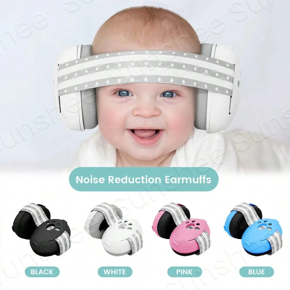 Ear Muffs For Infants With Elastic Headband, Baby Earmuffs Ideal For Flights, Baby Ear Noise Reduction Earmuffs