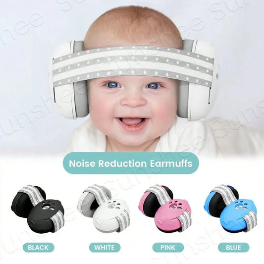 Ear Muffs For Infants With Elastic Headband, Baby Earmuffs Ideal For Flights, Baby Ear Noise Reduction Earmuffs