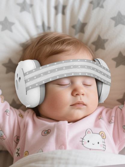 Ear Muffs For Infants With Elastic Headband, Baby Earmuffs Ideal For Flights, Baby Ear Noise Reduction Earmuffs