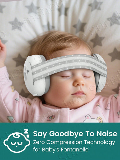 Ear Muffs For Infants With Elastic Headband, Baby Earmuffs Ideal For Flights, Baby Ear Noise Reduction Earmuffs- Baby Headphones Against Hearing Damage & Improves Sleep