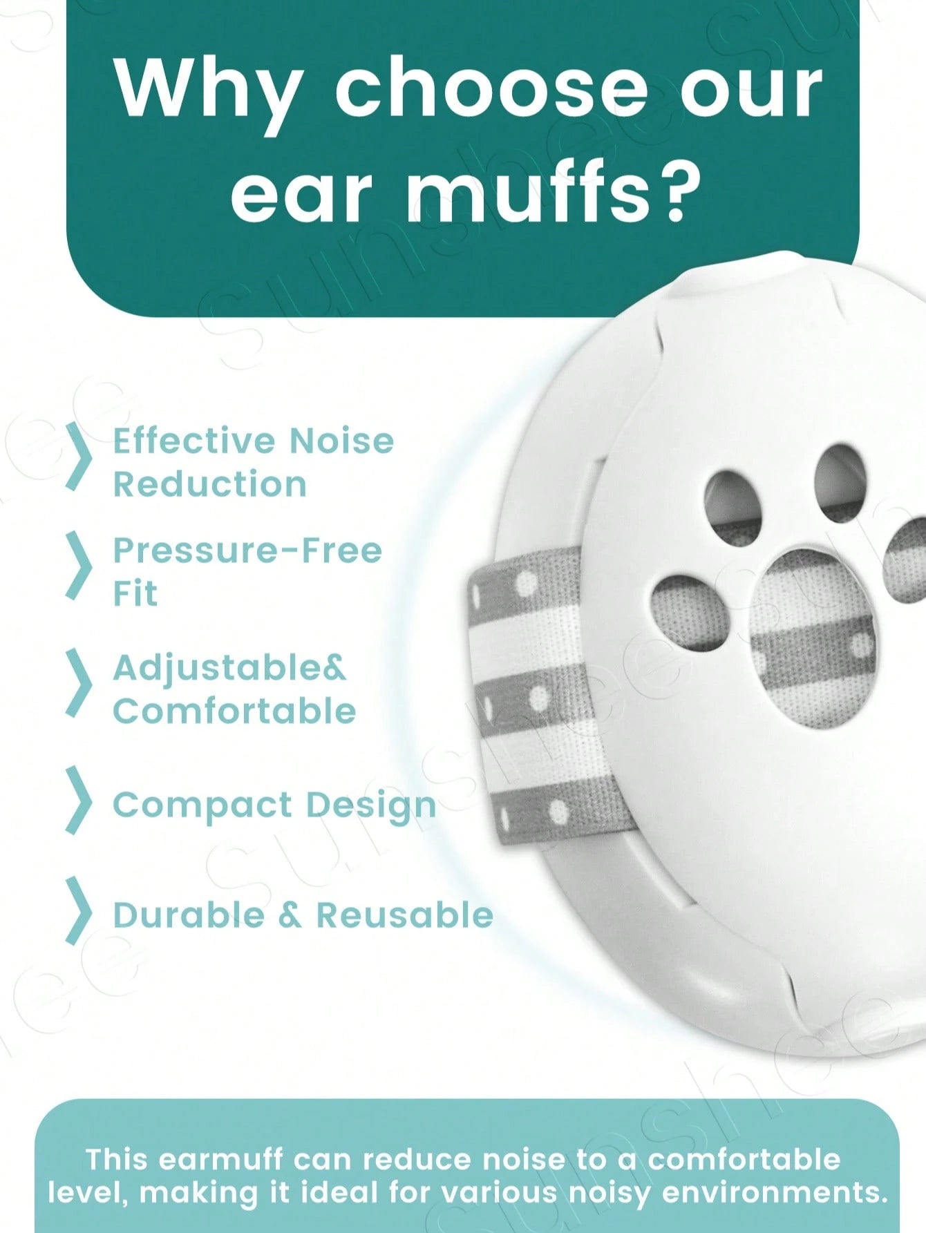 Ear Muffs For Infants With Elastic Headband, Baby Earmuffs Ideal For Flights, Baby Ear Noise Reduction Earmuffs