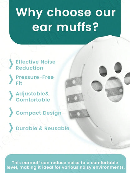 Ear Muffs For Infants With Elastic Headband, Baby Earmuffs Ideal For Flights, Baby Ear Noise Reduction Earmuffs- Baby Headphones Against Hearing Damage & Improves Sleep