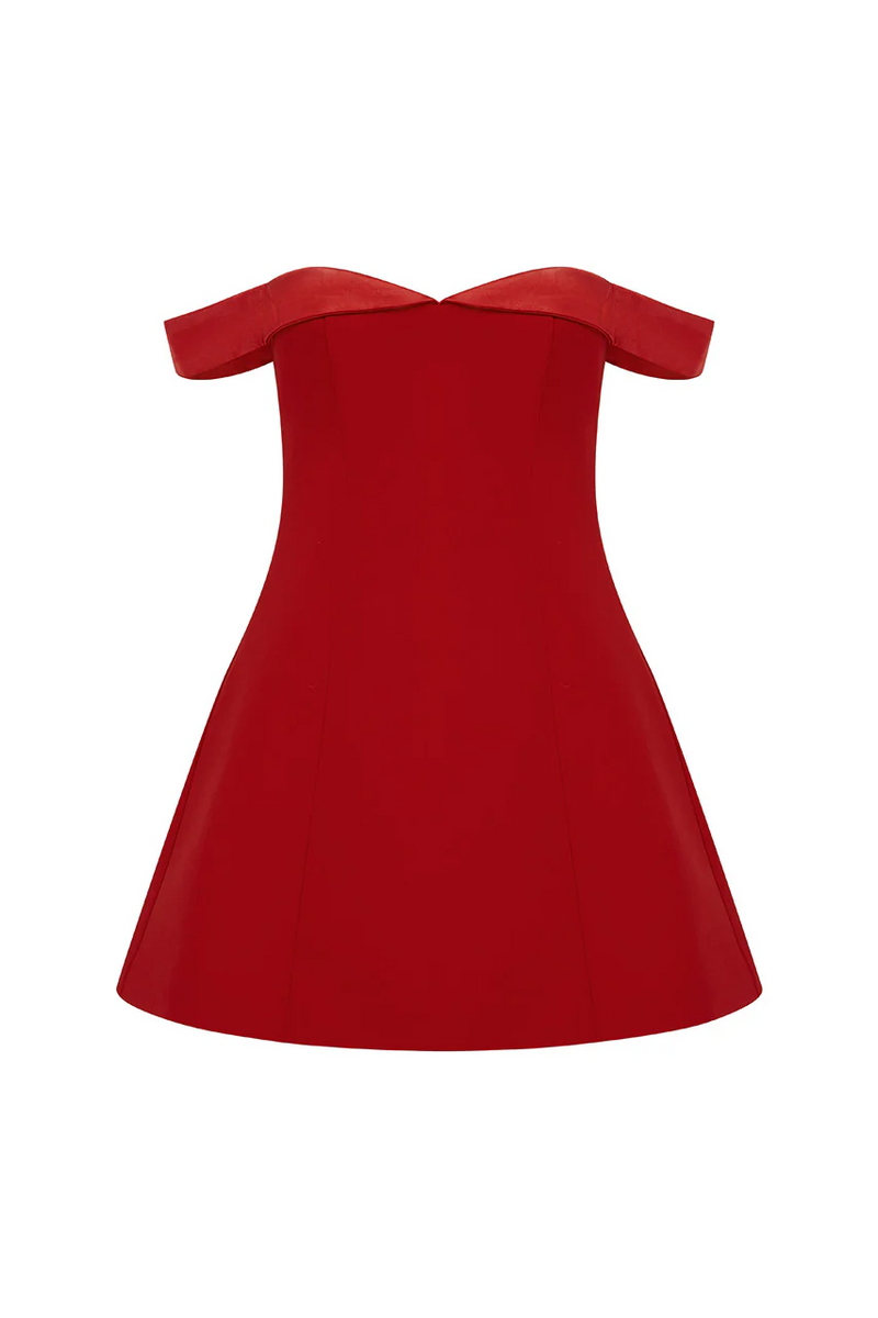 Ebony Mini Dress - Red - SHOPJAUS - JAUS