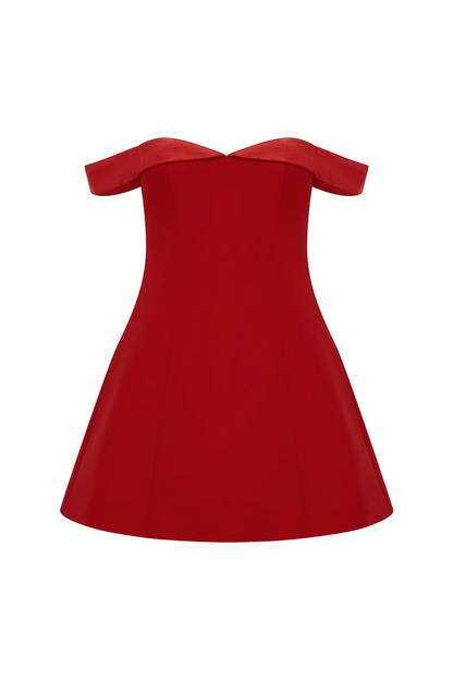 Ebony Mini Dress - Red - SHOPJAUS - JAUS