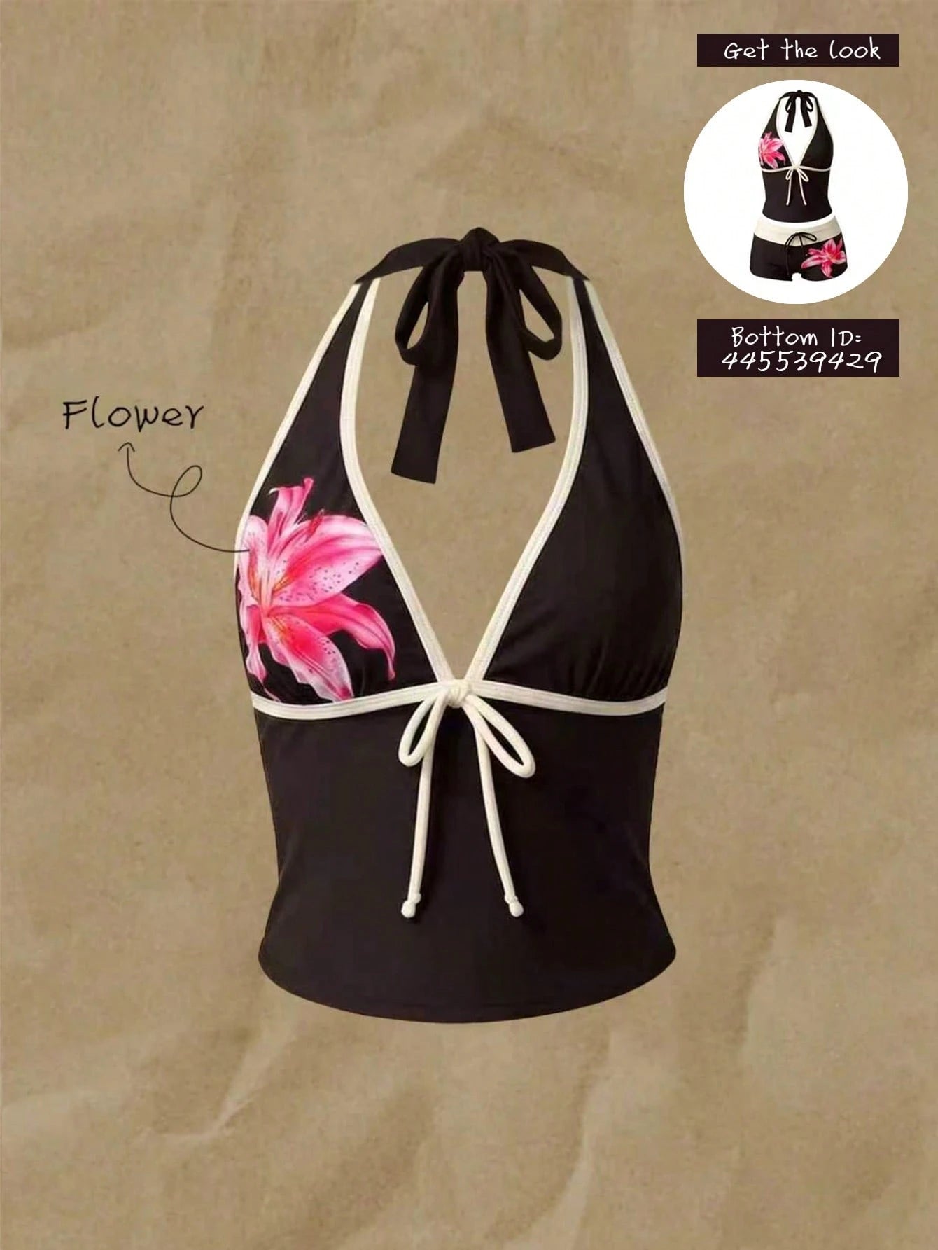 Elavelle Women's Spring/Summer Bowknot Spaghetti Strap Printed Bikini Top