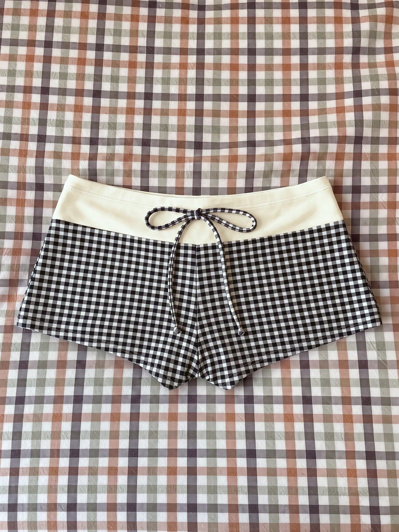 Elavelle Women's Spring/Summer Random Print High Waist Bow Bikini Bottoms