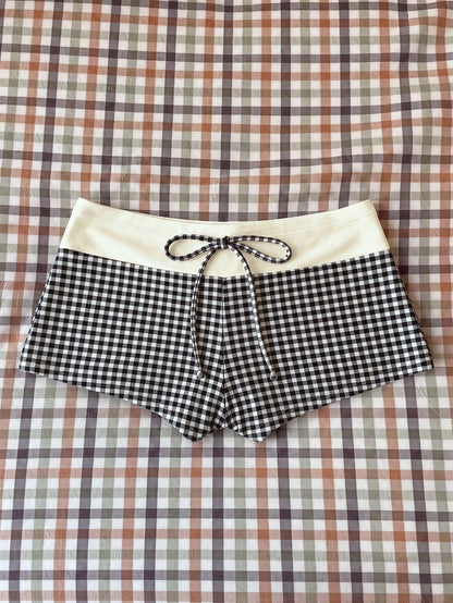 Elavelle Women's Spring/Summer Random Print High Waist Bow Bikini Bottoms