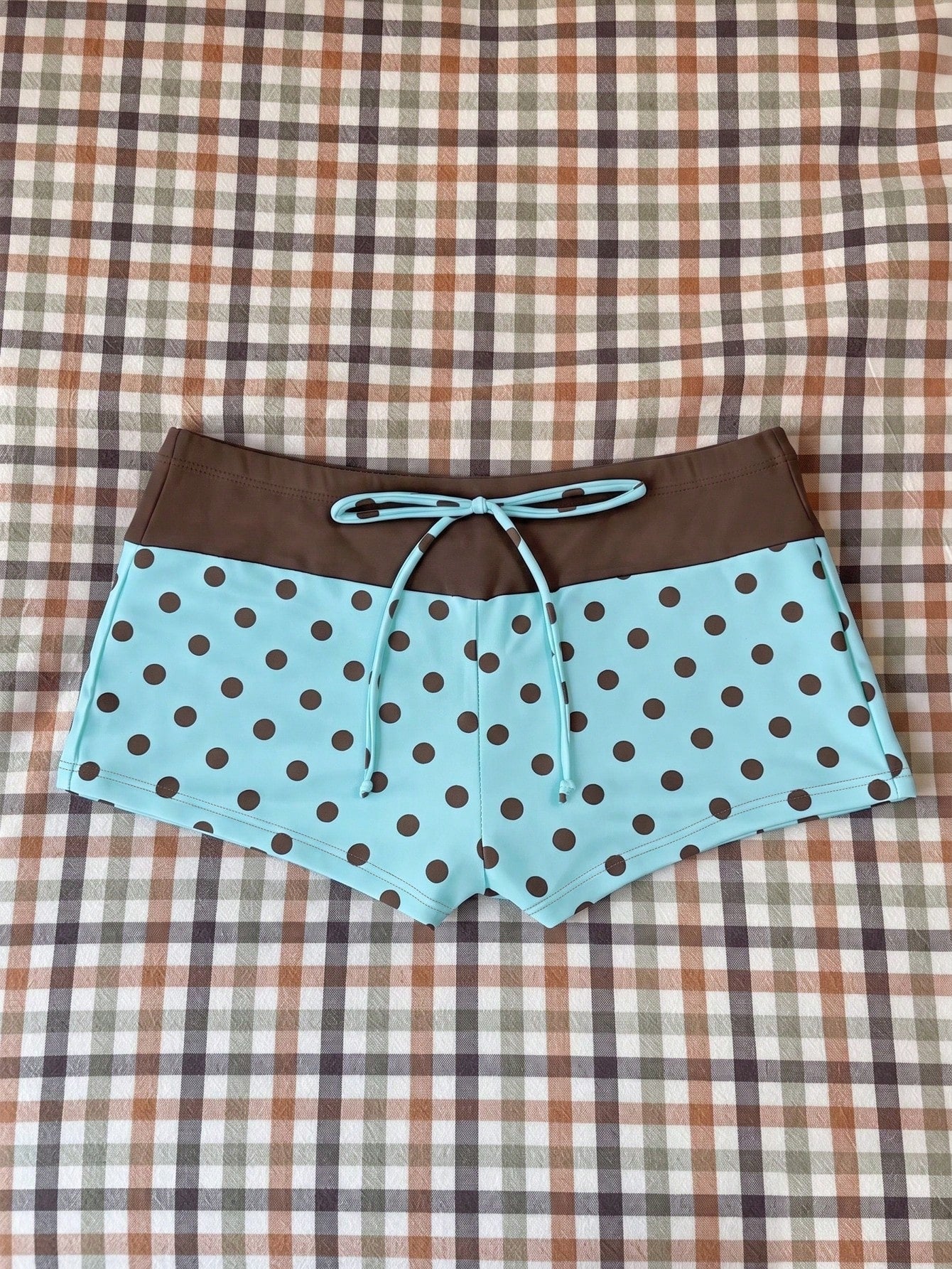 Elavelle Women's Spring/Summer Random Print High Waist Bow Bikini Bottoms