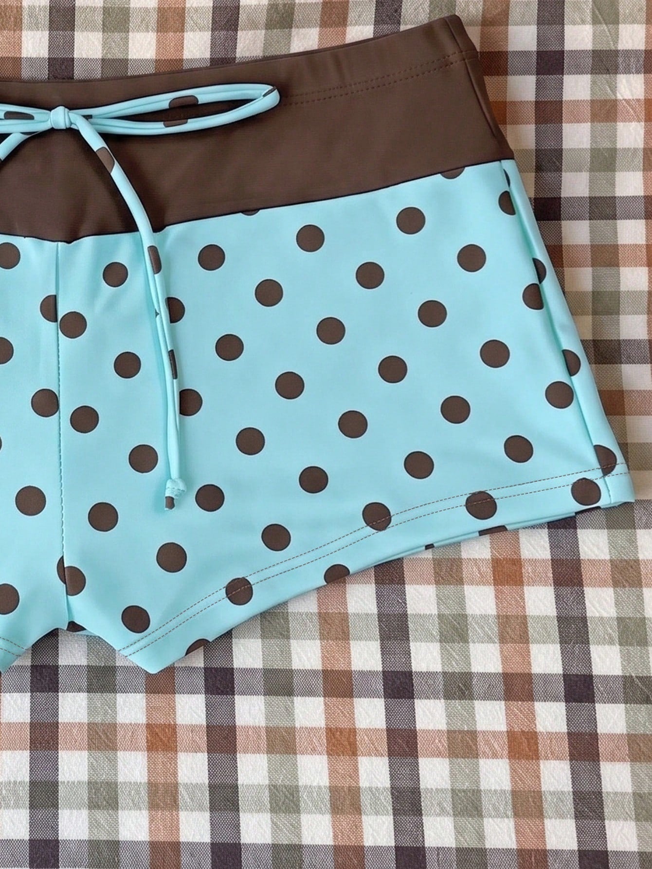 Elavelle Women's Spring/Summer Random Print High Waist Bow Bikini Bottoms