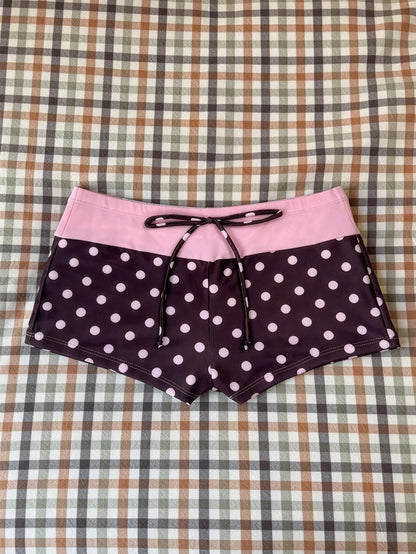 Elavelle Women's Spring/Summer Random Print High Waist Bow Bikini Bottoms