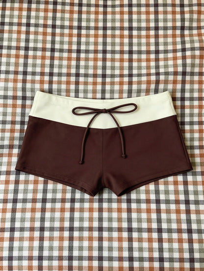 Elavelle Women's Spring/Summer Random Print High Waist Bow Bikini Bottoms
