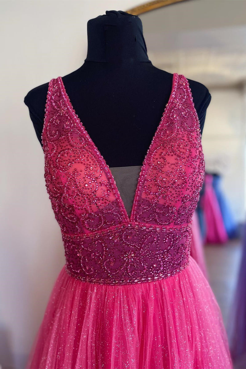 Elegant A-line Beaded Long Formal Dress