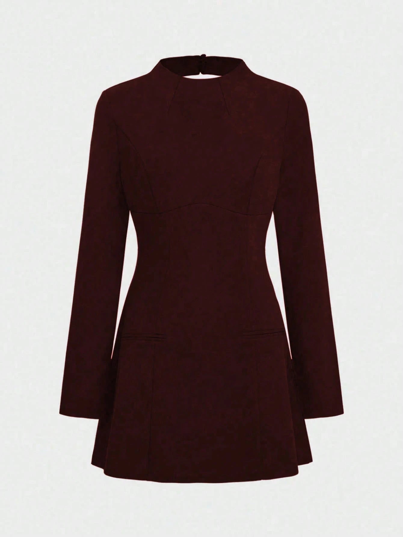 Elegant Basic Business Commuter Blazer Dress, Waist Cinched Backless Long Sleeve Dress Party Spring