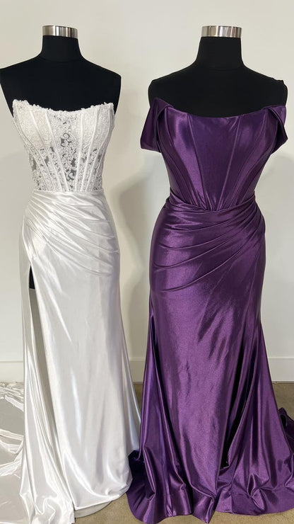 Elegant Champagne Off the Shoulder Mermaid Long Prom Dress