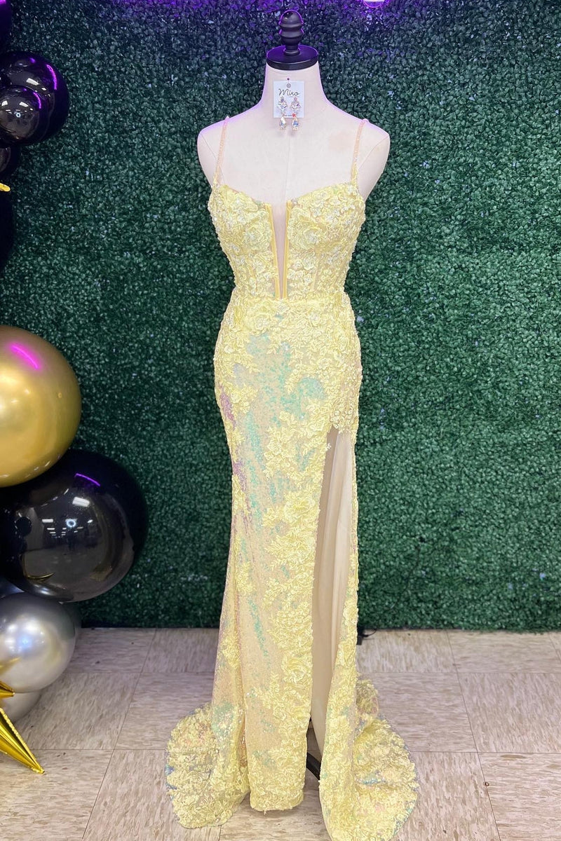 Elegant Pink Lace Mermaid Slit Long Prom Dress