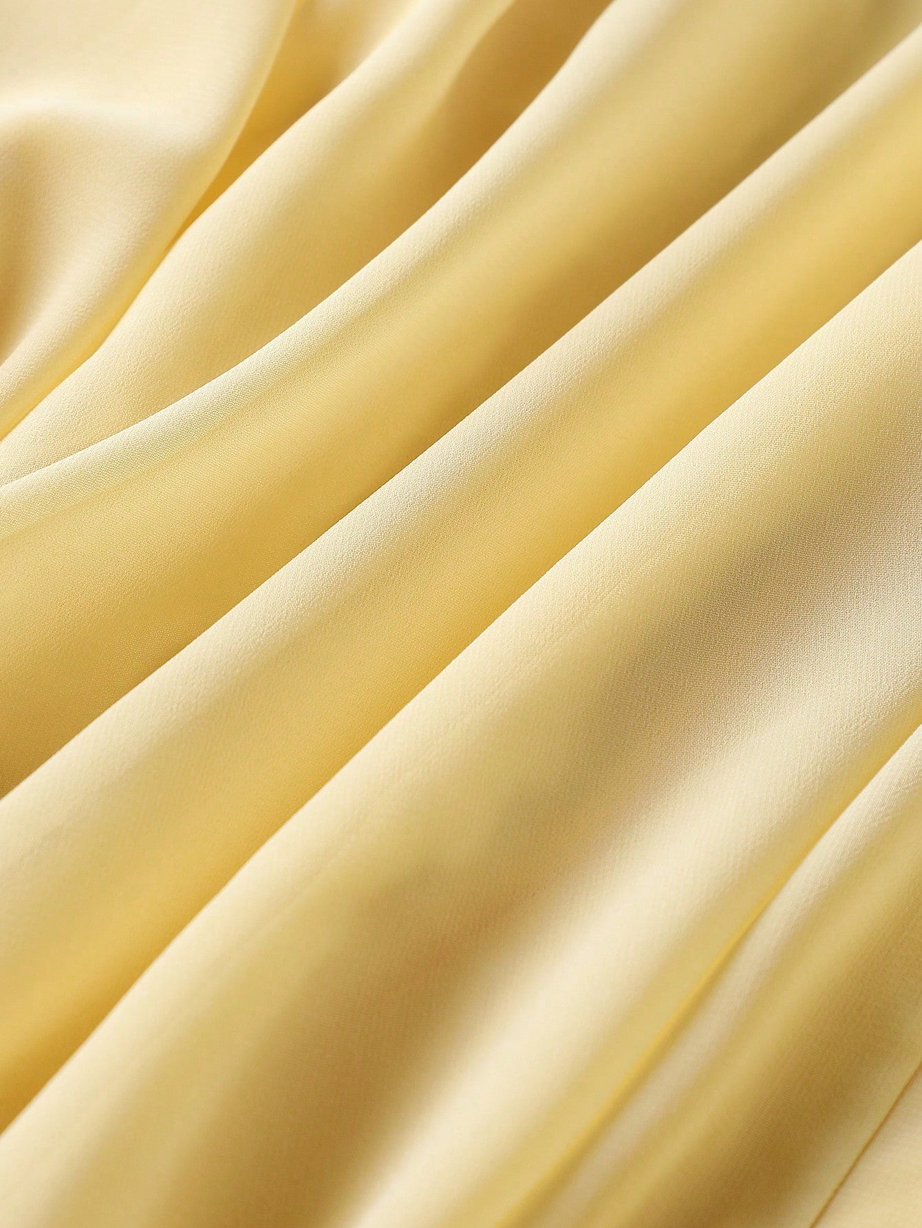 Elegant Solid Color Ruffle Trim Long Sleeve Flowy Dress, Formal Evening Gown For Wedding, Party, Holiday Spring Yellow, Chic & Elegant