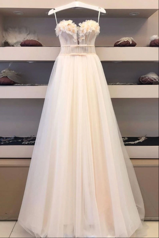 Elegant Tulle Sweetheart Long Prom Dress - Formal Evening Gown