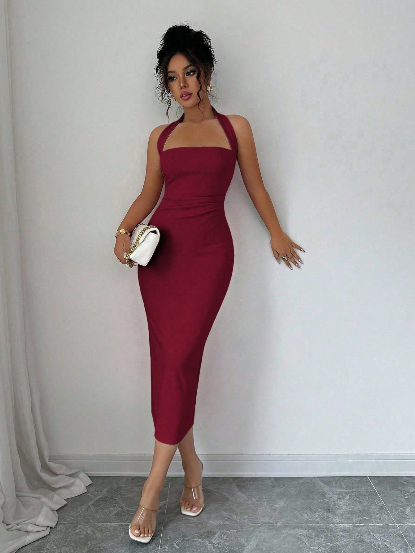 Elegant Women's Midi Dress, Suitable For Vacation, Daily Gatherings, Parties And Cocktail Events Summer