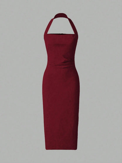 Elegant Women's Midi Dress, Suitable For Vacation, Daily Gatherings, Parties And Cocktail Events Summer