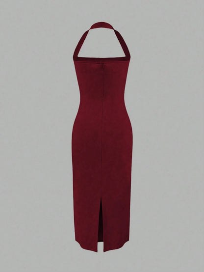 Elegant Women's Midi Dress, Suitable For Vacation, Daily Gatherings, Parties And Cocktail Events Summer