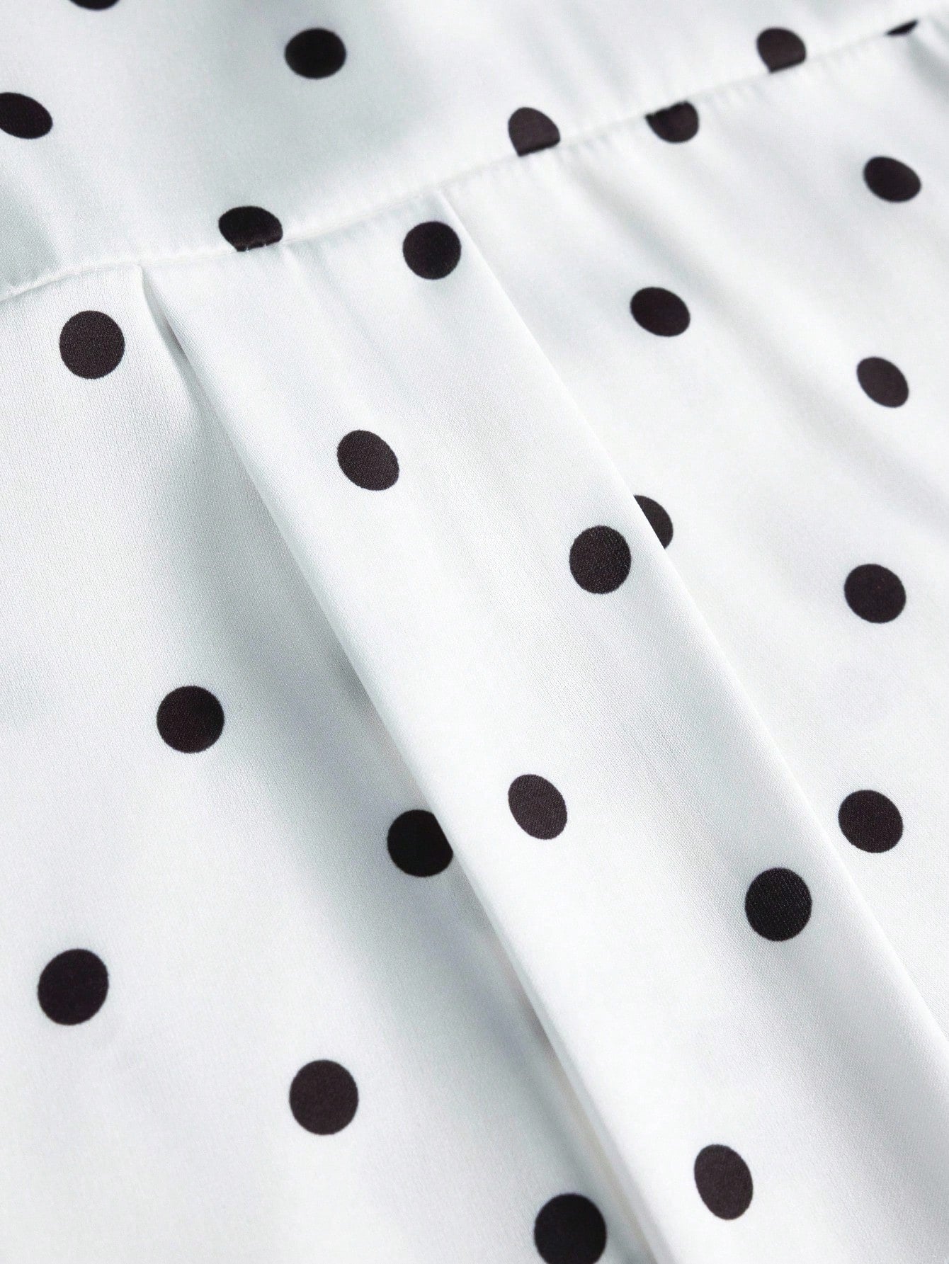 Elenzga Plus Size Polka Dot Print Button Up Short Sleeve Shirt With Random Print Fall/Winter Cloth For Women Autumn/Winter Fall