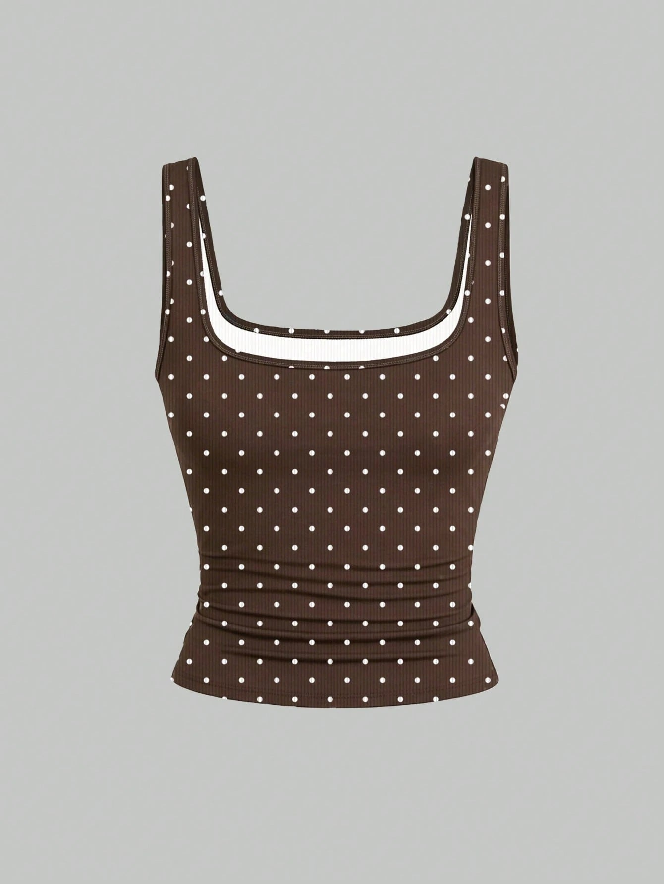 EMERY ROSE 3pcs Plus Size Women's Casual Polka Dot & Leopard Pattern Printed Sleeveless Vest Set, Summer