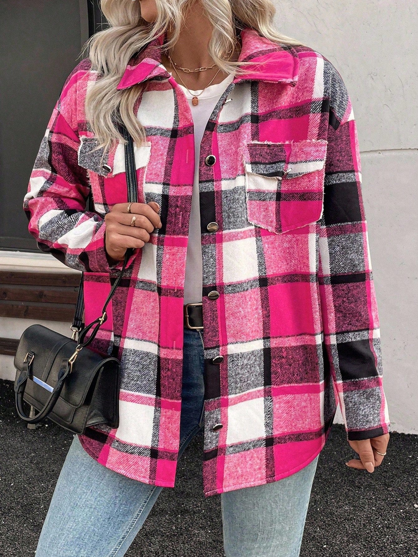 EMERY ROSE Christmas Women Plaid Thermal Lined Long Sleeve Jacket Fall Winter,Casual,Hiking Commuter Fashion Elegant Versatile Holiday Business Regular Outerwear