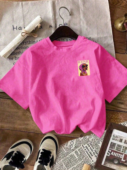 EMERY ROSE Cute Dachshund Graphic T-Shirt, Women Casual Round Neck Short Sleeve T-Shirt Summer